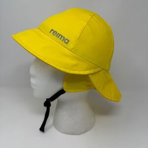 Reima Yellow Waterproof Hooded Rain Hat with Neck Flap for Kids 3-4y
